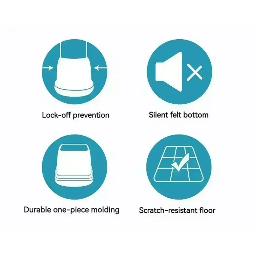 8PCS Wear Resistant Thickened Leg Pad Upgraded Felt Anti-Scratch Chair Leg Cover Silent Chair Pad Floor Protection