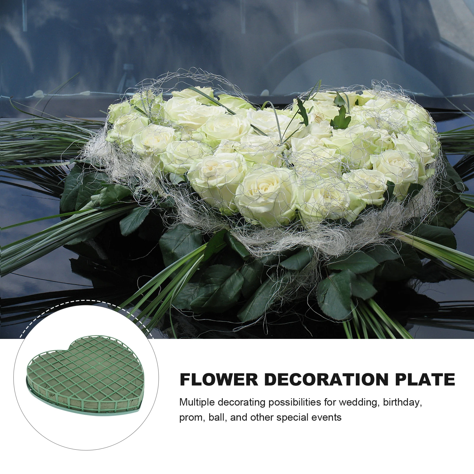 

Wedding Car Floral Mud Accessories Foam Bride Shape Mini Circle Flower Arrangements Decor Leakproof Lightweight Diy Flower Mud