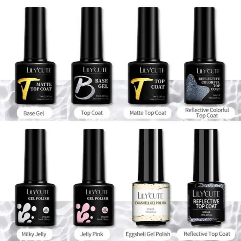 7ML Base Top Coat Gel UV Soak Off Gel UV LED Smalto per unghie Gel funzionale semipermanente Strumenti per manicure per nail art