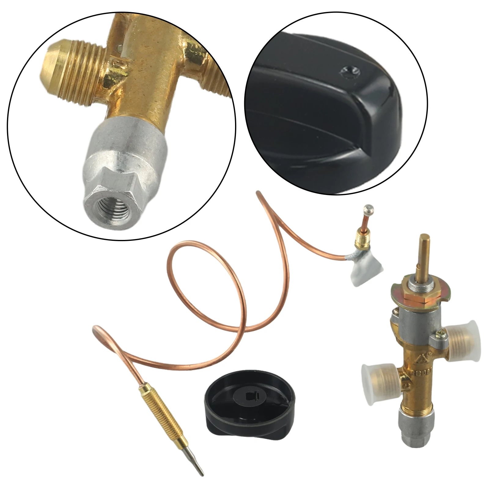 Gas Patio Heater Thermocouple Sensor & Dump Switch Main Control Valve Easy Installation 600mm Length Copper Material