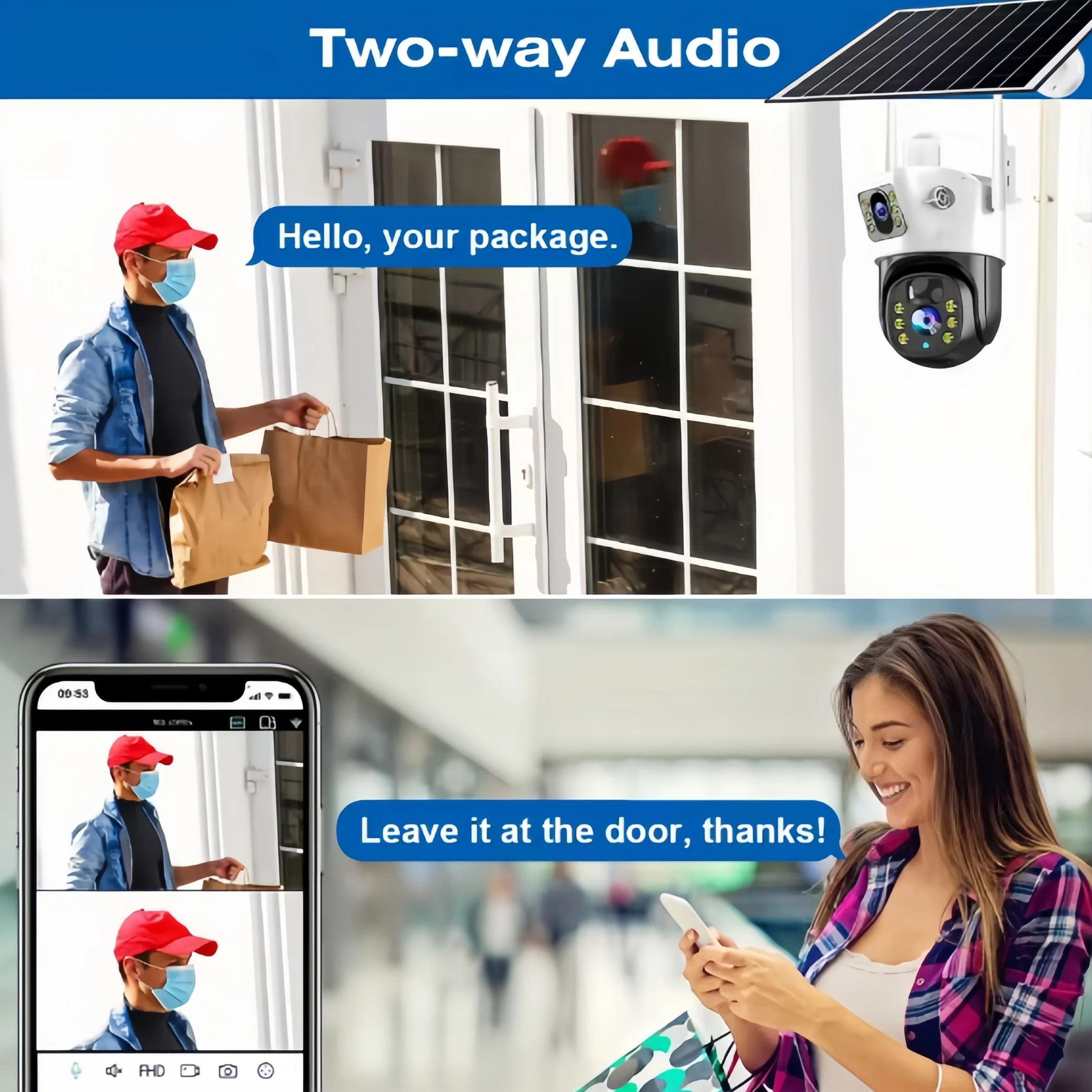 8MP Dual Screen 4G Solar IP Camera 10X Zoom Outdoor 4K WiFi PTZ Red  Light Alarm Auto Tracking CCTV Cameras  V380 Pro