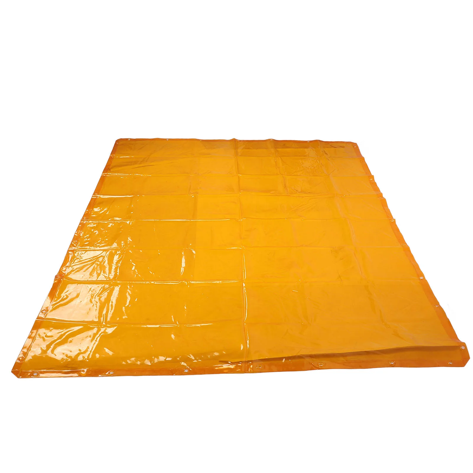 Welding Screen with Grommets Welding Curtain Screen Frameless with Grommets Flame Retardant PE for Workshop Golden Yellow
