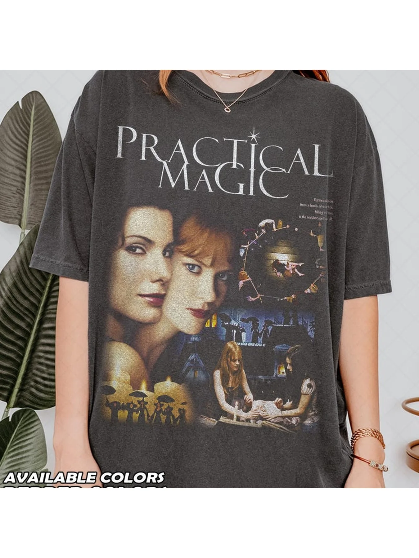 This Is A Black Loose Short Sleeved T-shirt with A Retro Poster of The Movie 