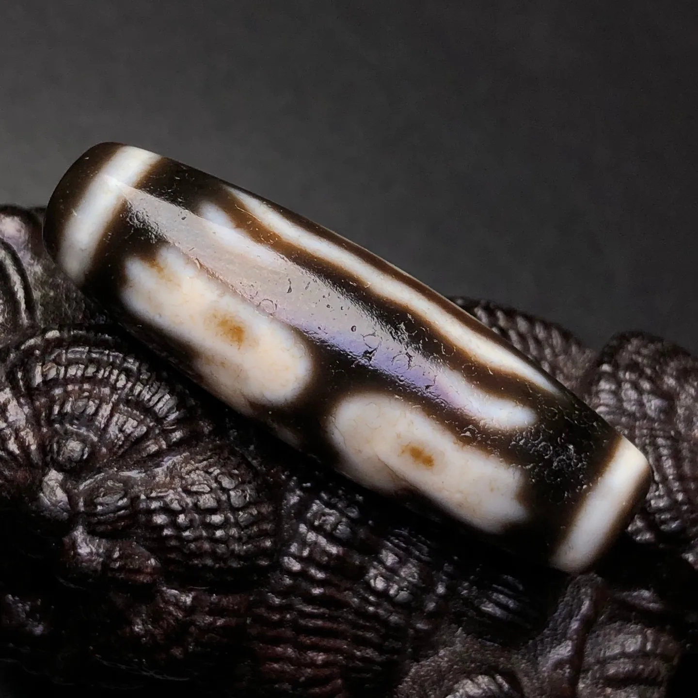 Rare Tibetan Buddhism Agate Zakirim God Dzi Bead Amulet Necklace Pendant Z1873