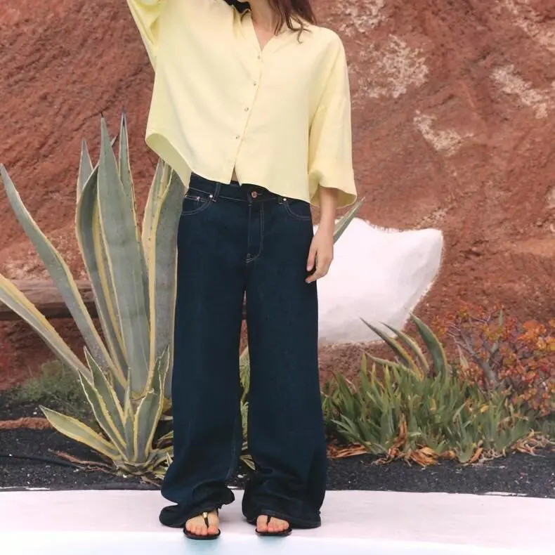 Faionable Street Sle mujer irt v-ne ancho Sve Simple combina todo todo nuevo Otoño Invierno fibra de poliéster largo Sve rayas