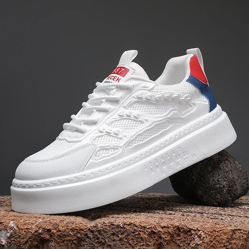 

Мужская дышащая сетчатая обувь, лето 2024, повседневные кроссовки для бега, удобная легкая модная обувь с мягкой подошвой, кроссовки на толстой подошве