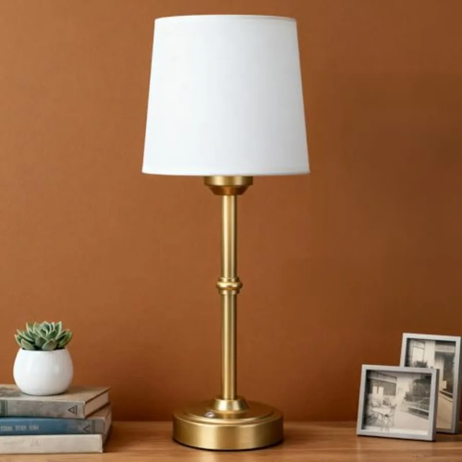 Rechargeable Cordless Table Lamp:6000mAh Battery Operated Light for Living Room, 3000K Warm Light Stepless Dimming Touch Contro