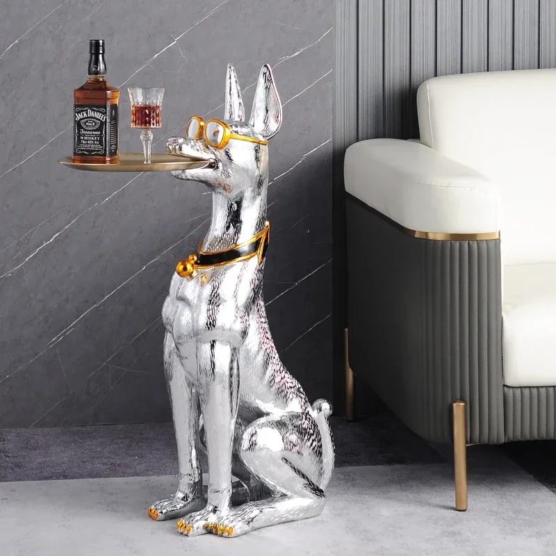

Plated Doberman Pinscher Statue, Tray, Home Decoration, Gift, Interior Decoration, Large Living Room Decoration, Crafts