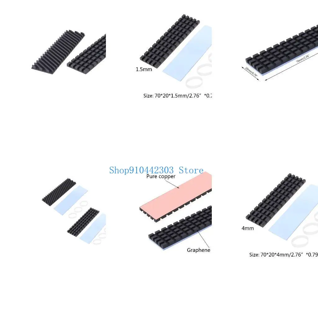 

L4MD Copper Heatsink for M.2 Ngff 2280 PCI-E NVME SSD Thermal Pad Cooler
