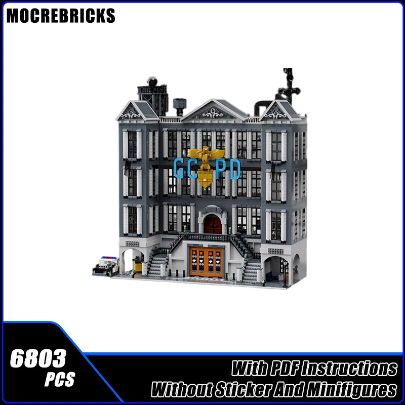 MOC-220836 Building Blocks Stazione di Polizia d'assalto Architettura Modulare Tecnologia FAI DA TE Mattoni Creativo Urbano Street View Ragazzo Giocattoli