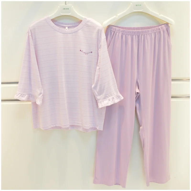 anziban-vetements-de-nuit-printemps-ete-pour-femme-broderie-incurvee-40-points-col-rond-decontracte-manches-longues-tenue-d'interieur-tendance
