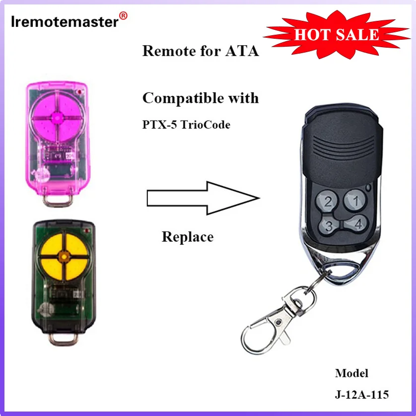 Compatible With ATA PTX5 PTX2 TrioCode Garage Door Remote Control 433.92MHz