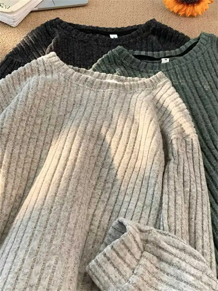 

Женский зеленый пуловер, винтажный свитшот в стиле Харадзюку, оверсайз, свитшот с длинными рукавами и круглым вырезом, топ, эмо 2000-х годов, модная одежда, осень