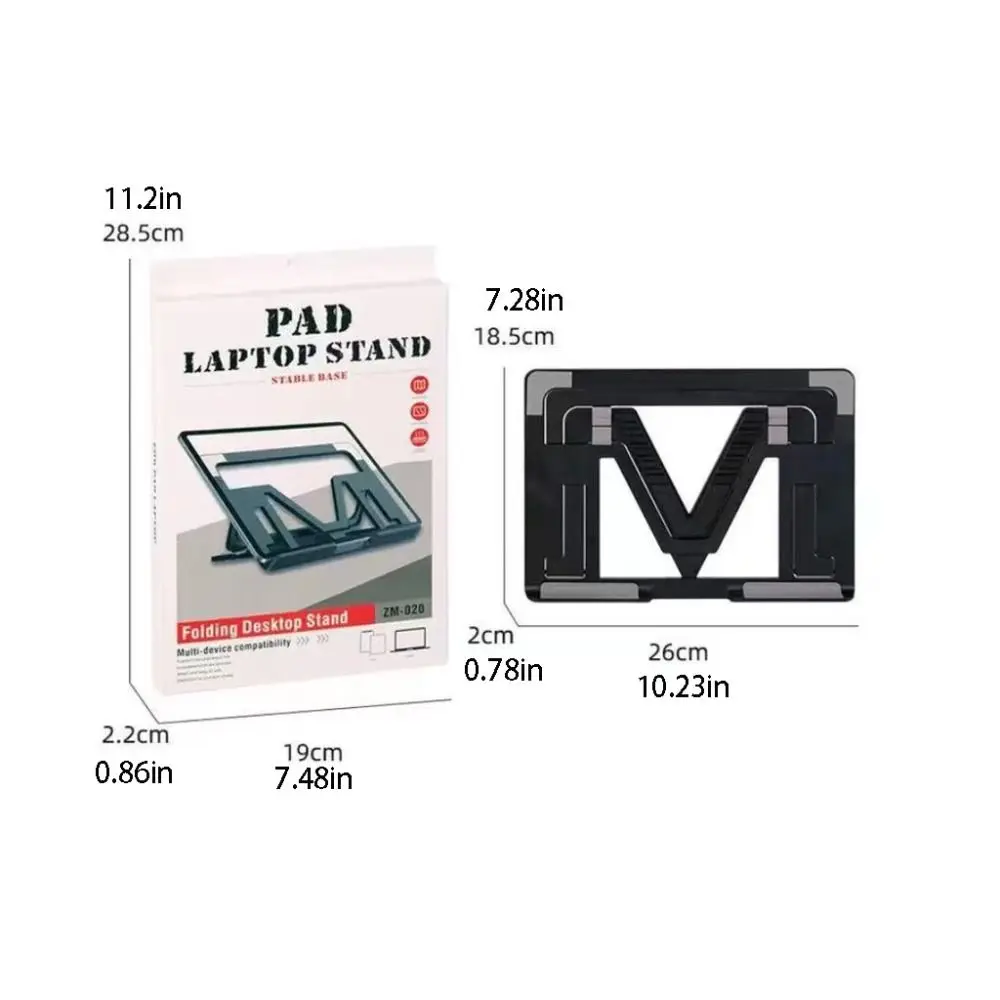 Folding Laptop Cooling Base Notebook Holder Plastic+Silicone Computer Stand Fall Prevention Wear-resistant Durable Portable