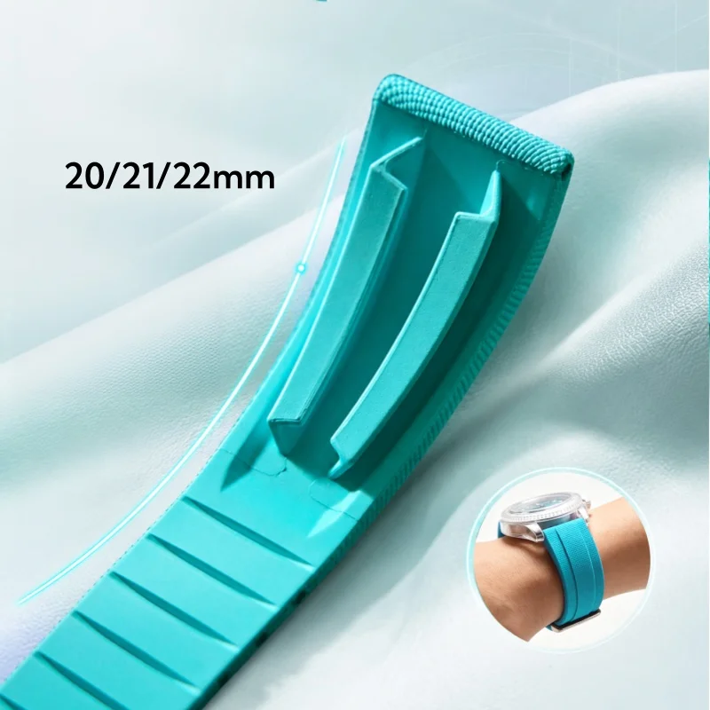 Cuttable Watchband 20/21/22mm Universal FKM Fluoro Rubber Watch Strap For Rolex Submariner GMTMaster II Daytona Bracelet