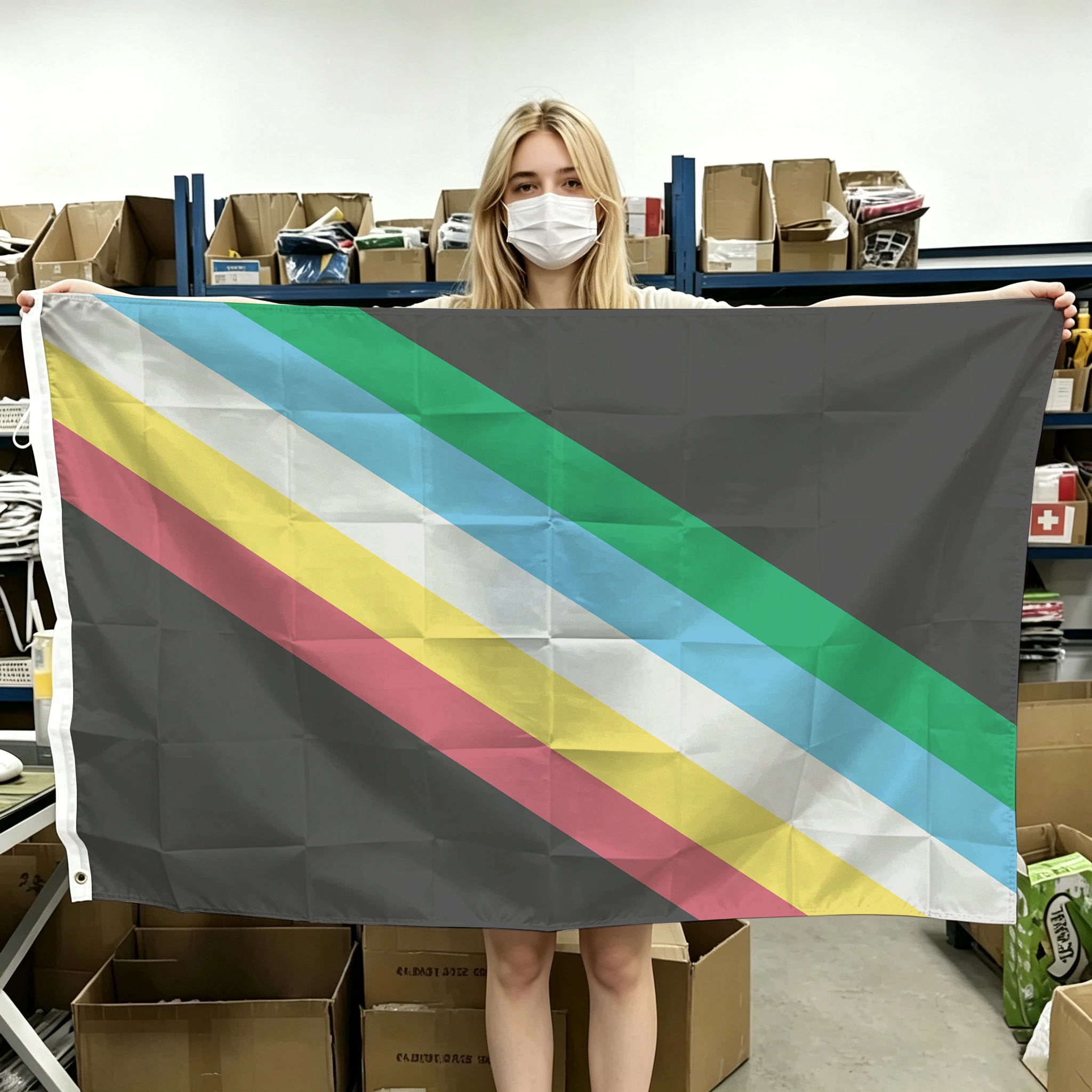 60x90cm 90x150cm 120x180cm Disability Pride Flag Disability Tapestry Polyester Banner With Brass Grommets For Wall Decor