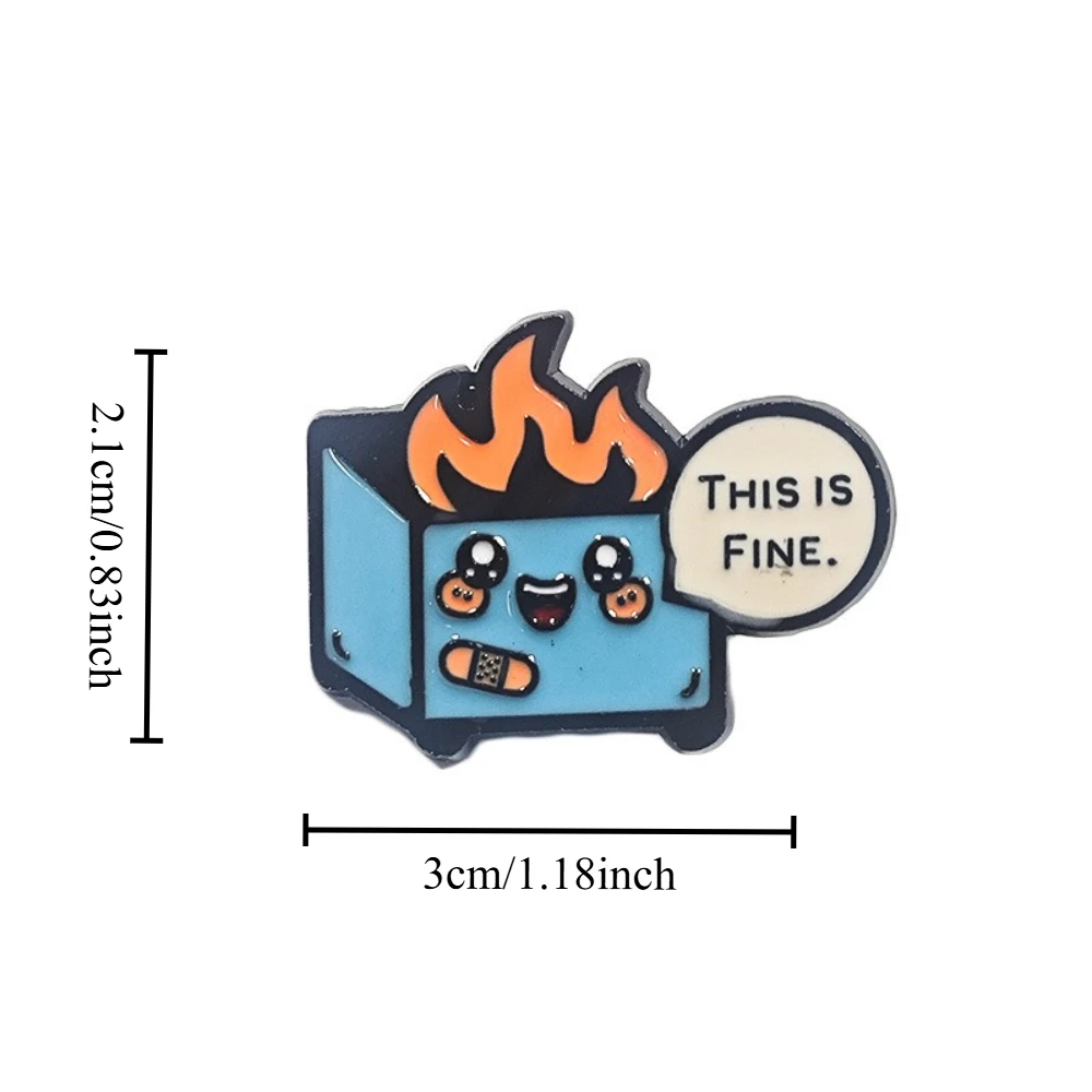10PCS Funny Dumpster Fire Enamel Pin, 