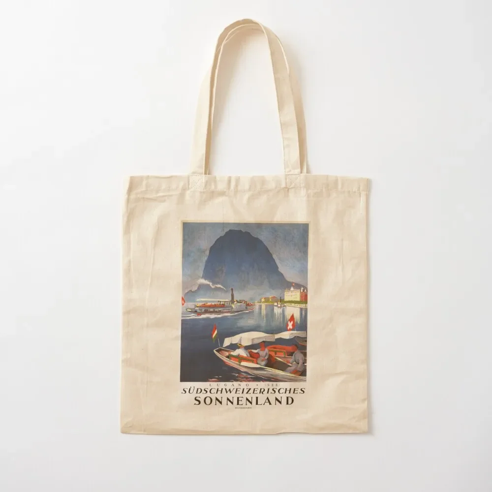 

LUGANO Sudschweizerisches SONNENLAND Vintage Tourism Travel Poster 1924 by Otto Baumberger Tote Bag