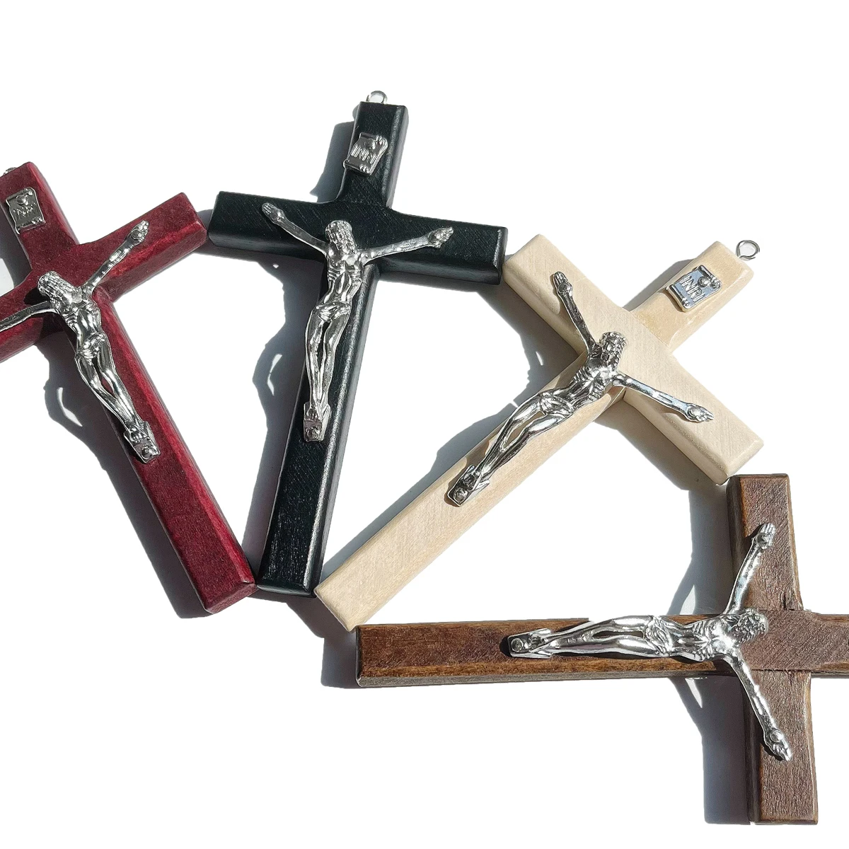 1PCS Wood Cross Crucifix Wood  Religious Jesus Blessing Charms for DIY Craft Favor