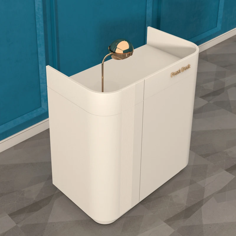 Shop Small Cashier White Restaurant Welcome Information Desk Catering Shop Guide Paint Reception Desk