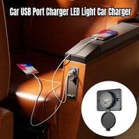 12-24V QC3.0+PD Car USB Port Charger LED Light Car Charger Socket Adapter Waterproof Cars Charger Panel for Cars Marine Boat RV