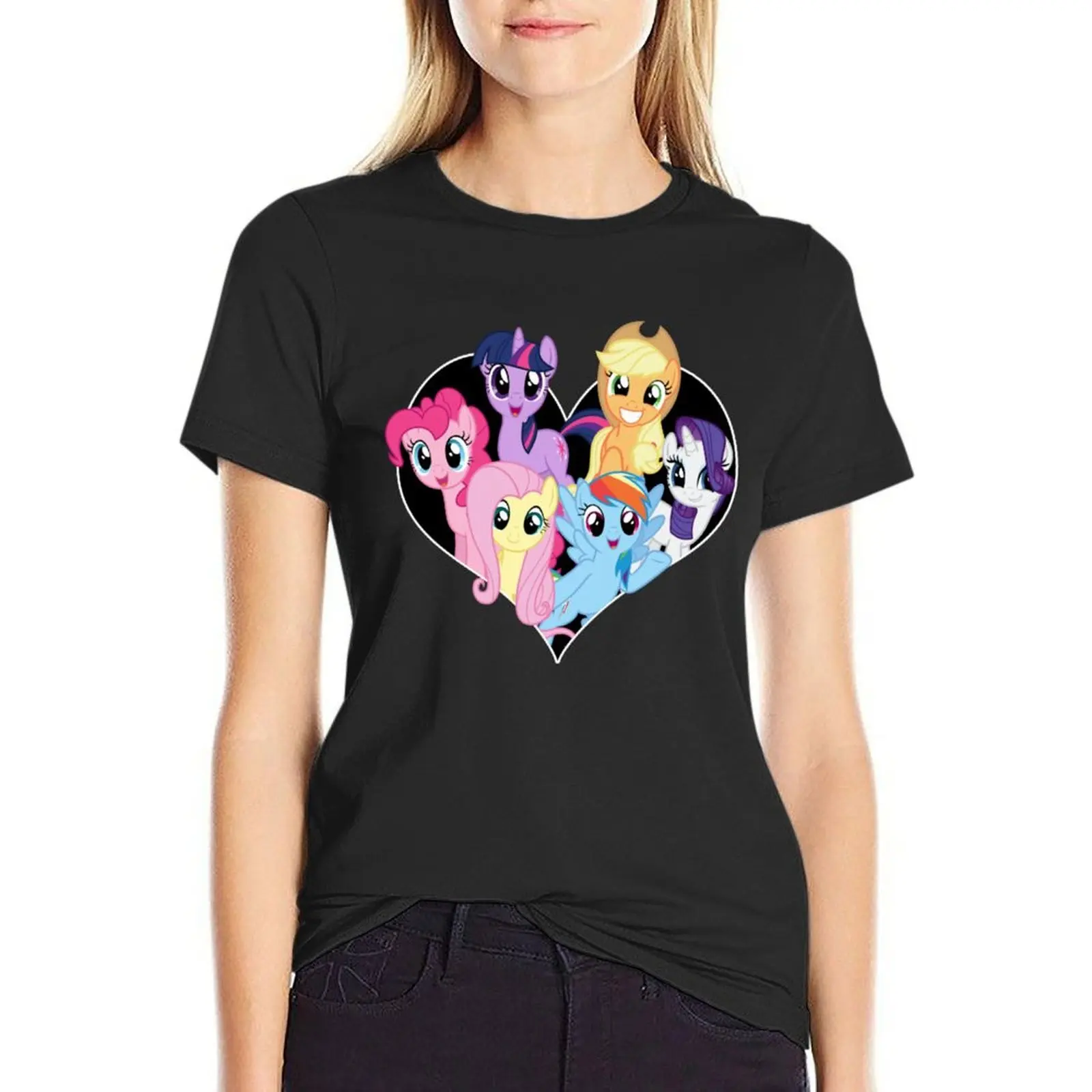 

chest heart ponies T-shirt aesthetic clothes cute clothes Blouse summer clothes for Women