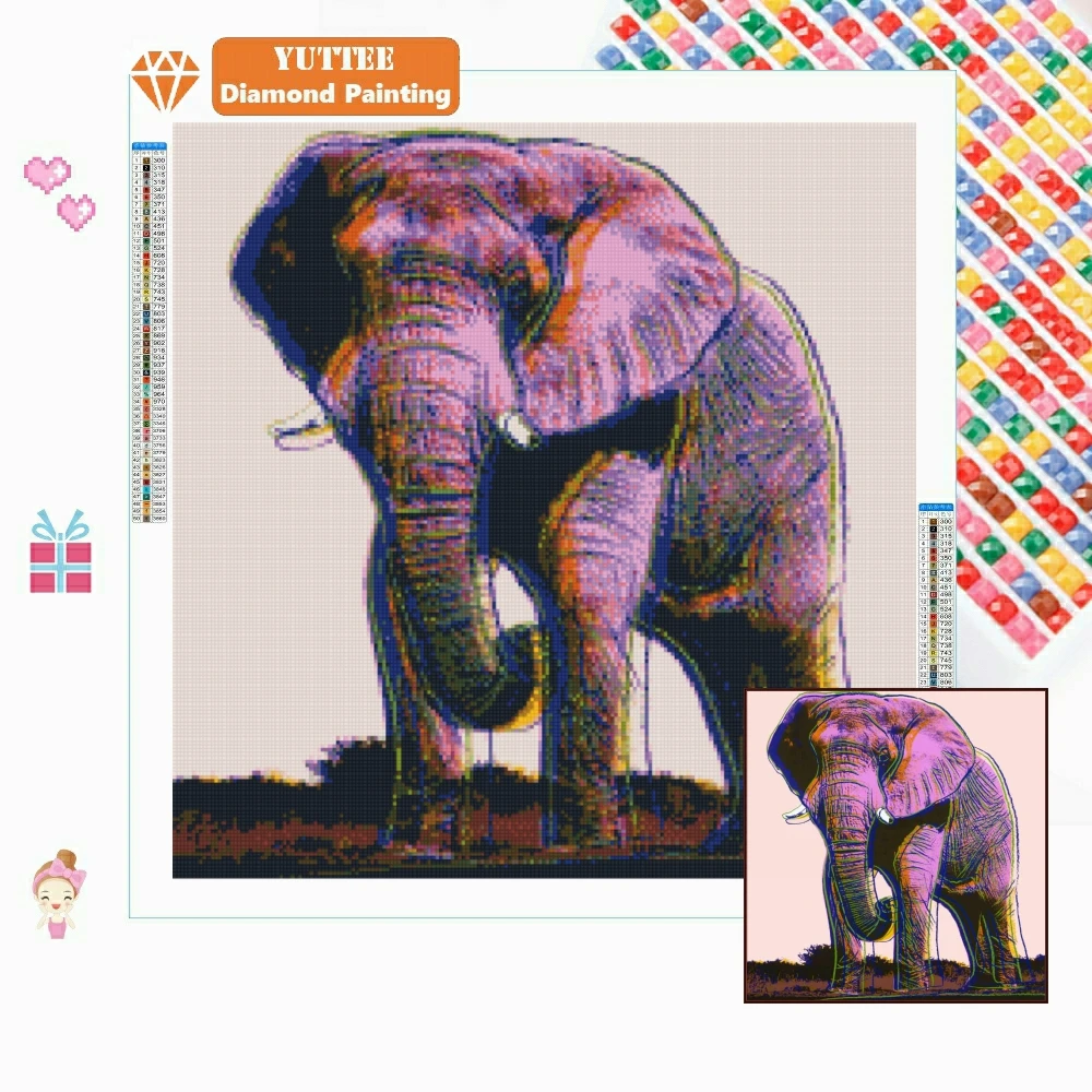 5D DIY Diamond Painting Andy Warhol Animal Mosaic Embroidery Butterfly Elephant Rhino Zebra Cross Stitch Rhinestones Room Decor