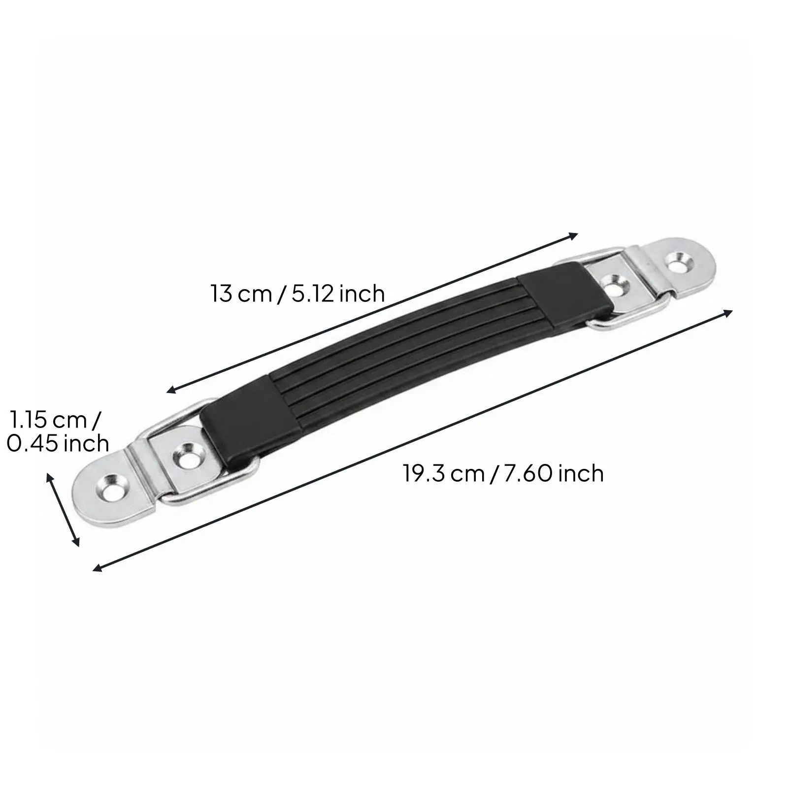 Ergonomic Rubber Carry Handle with Metal Base for Suitcase Toolbox Travel Case Replacement Luggage Strap 20kg Load Support