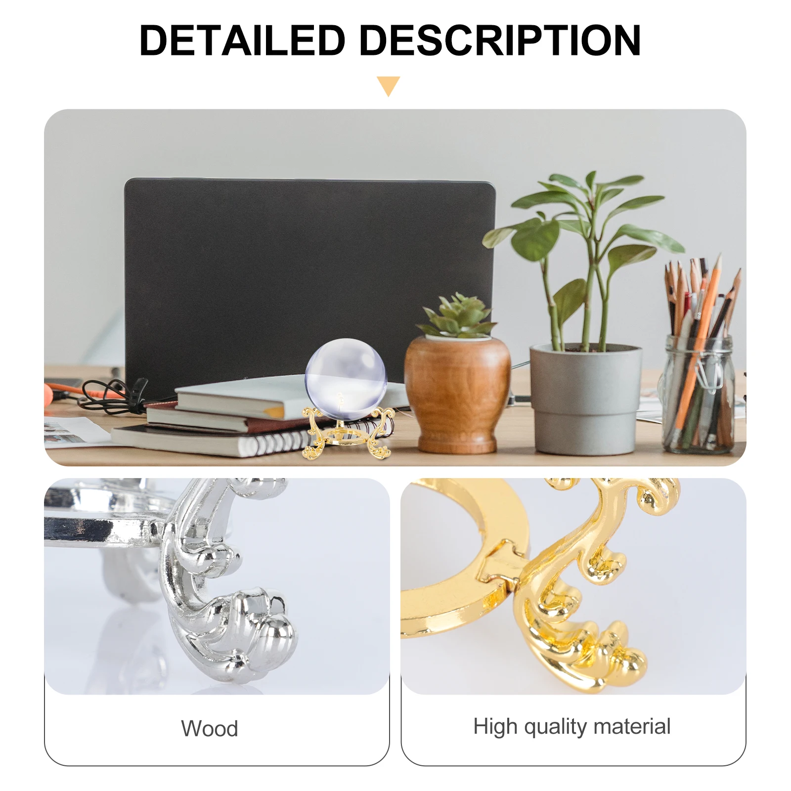 

2pcs Metal Triangle Display Stand For Crystal Ball Glass Ornaments Premium Quality Portable Compact Structure