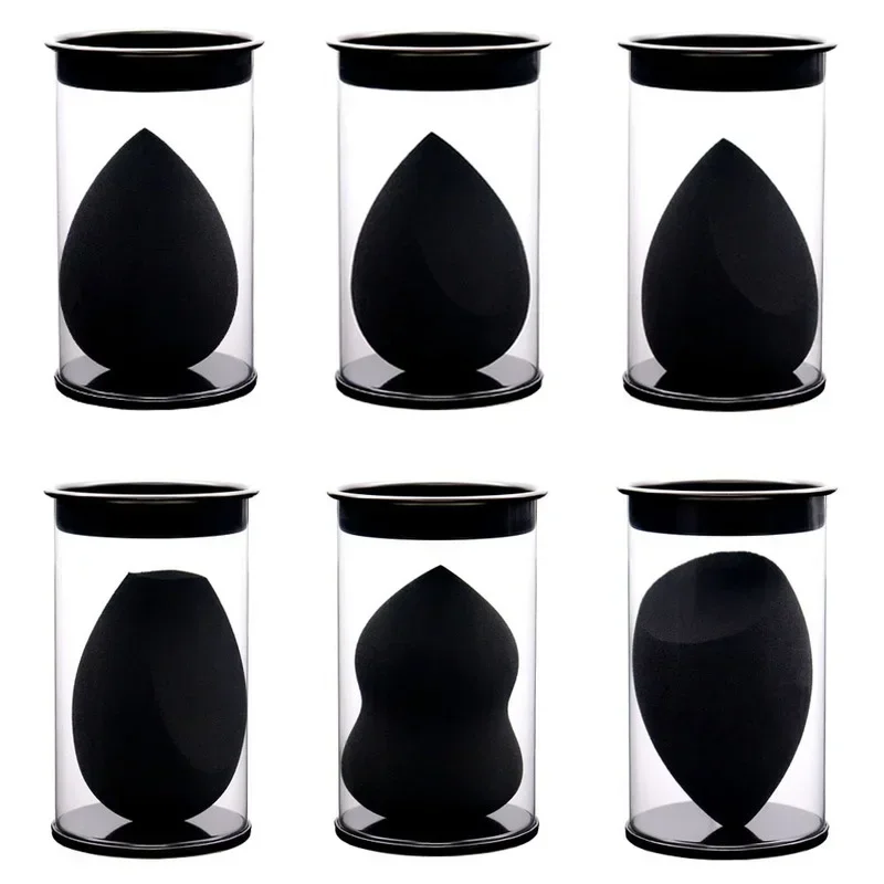 Esponja de maquiagem para cosméticos, base, pó, almofada - 1 peça de ferramenta de beleza feminina, acessórios de maquiagem, ovo de beleza preto
