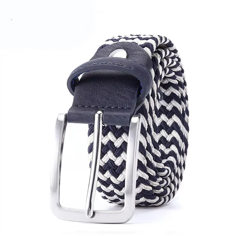 100 110 120 130cm Fashion Explosions Men Belt Braided Elastic Non Porous Women Pin Buckle Wholesale High Quality Red Woven