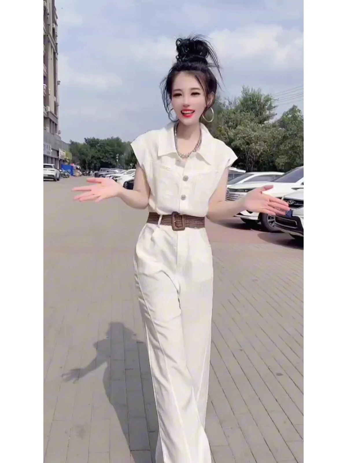 エレ ルーズ カジュアル ワンピースパンツ ハイエンド 軽量デザイン 夏 2025 ファッション トレンド ストレートレッグ ロングパンツ