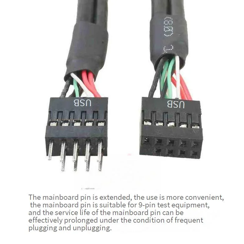For Chassis Motherboard 30cm/50cm USB 2.0 9pin Female To Female Internal Motherboard Header Cable - zdjęcie 1