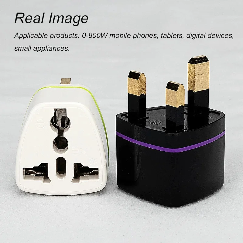 3PIN Brass Universal Travel Plug Adapter, AU EU KR IL BR to US UK International Power Converter for Global Travel