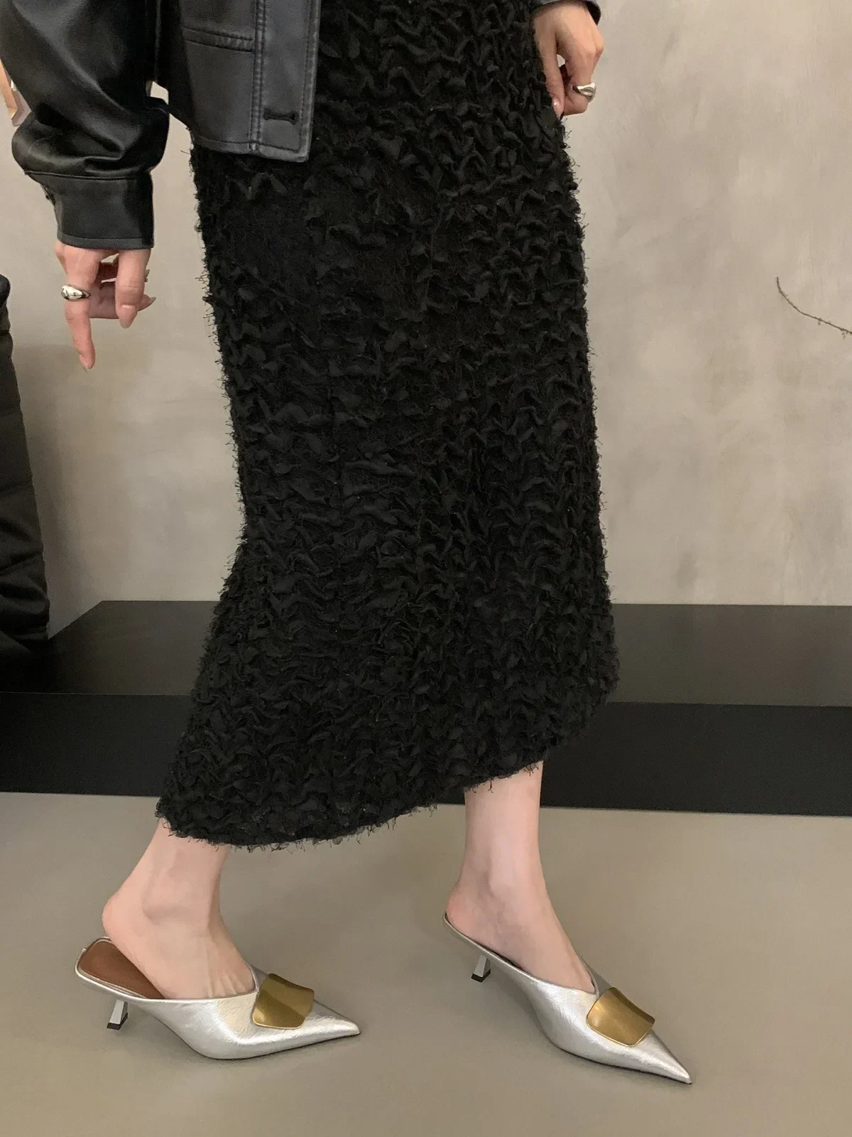 2026 Designer Spitze Damen-Mules Sexy Dünne Hohe Absätze Stripper-Schuhe Frühling Herbst Schlichte Damenschuhe – Detail 9