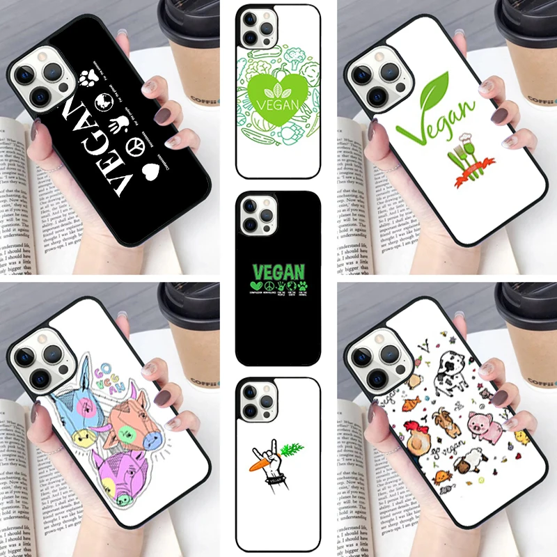 Love Vegan Animal Phone Case cover For iPhone SE2020 15 16 14 13 Pro Max Coque 12 11 Pro Max For Apple 8 PLUS 7 6S fundas