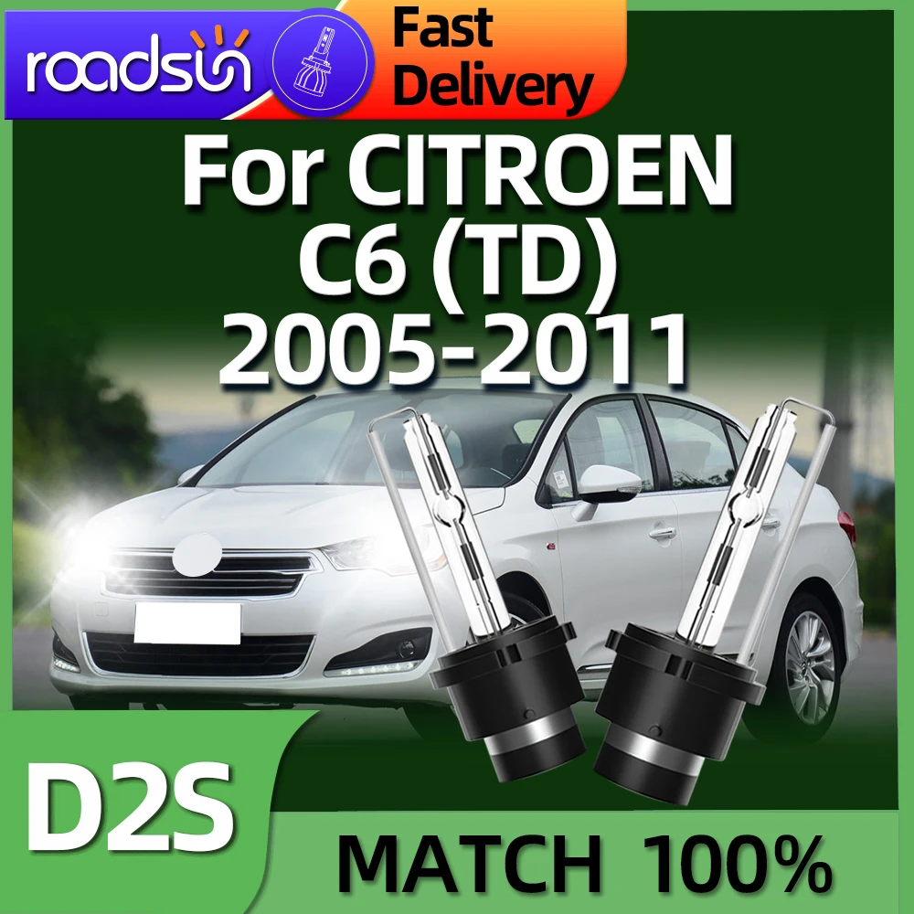 

2PCS 35W D2S Xenon HID Bulbs Car HeadLight Replacement 6000K For CITROEN C6 (TD) 2005 2006 2007 2008 2009 2010 2011