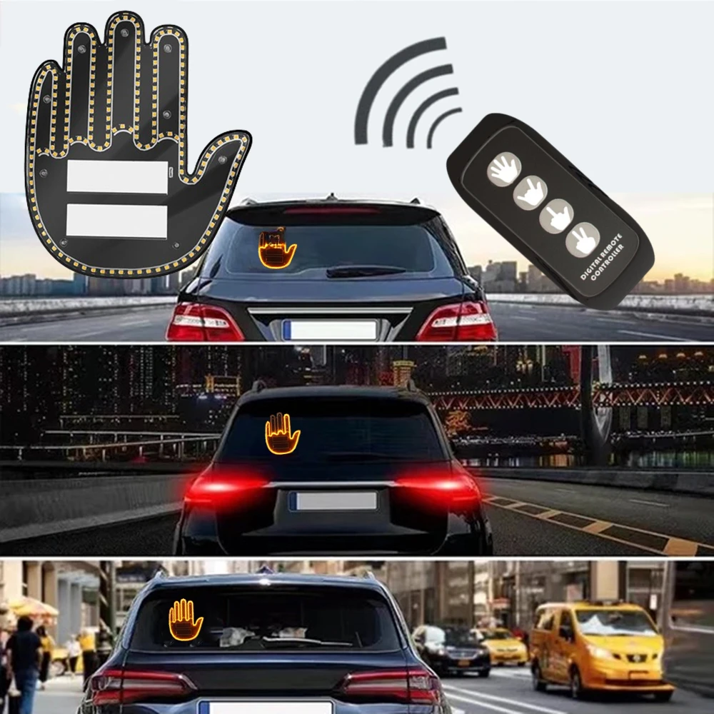 

Upgraded Colorful Color USB Gesture Light Car Finger Light Remote Control Atmosphere Light Hand Lamp Sticker For Car Gesture