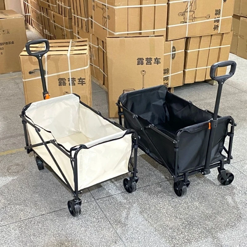 Adjustable Foldaway Outdoor Utility Trolley Light Hauling Cart For Camping Fishing & Kids Activity
