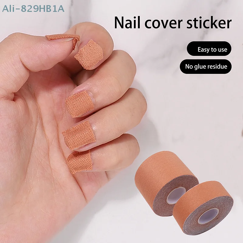 1Pcs 5m Self Adhesive Elastic Tape Nail Art Cover Hidden Stickers For Formal Occasions Breathable Nude Patch Free Cutting