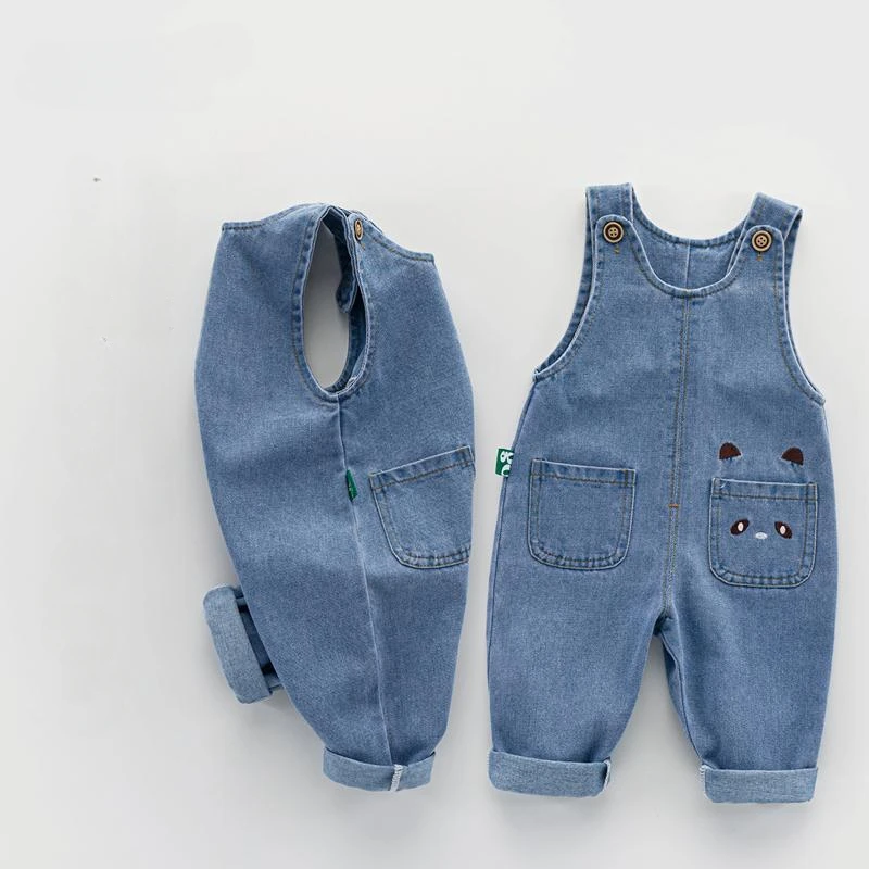 

Spring Autumn Children Oversize Loose Jumpsuit Denim Unisex Boys Girl Dungarees Casual Long Pants Baby Clothes Overalls for Kids