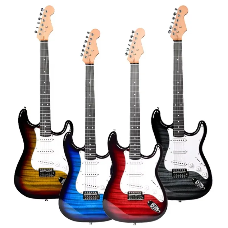 

STLF Wholesale Tiger Stripe SSS Electric Guitar - Just alone-Pickups Maple Neck Floyd Rose Tremolo for Rock Metal OEM/ODM Accep