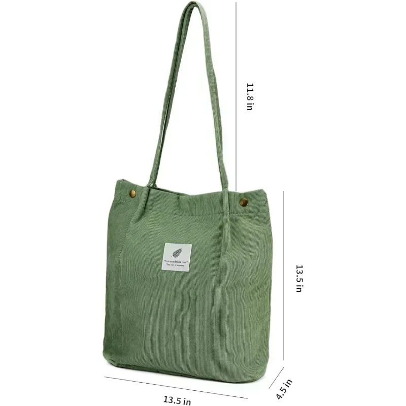 ADX-12 Bolso de mano de pana Lindo para mujer Hombro con bolsillo interior