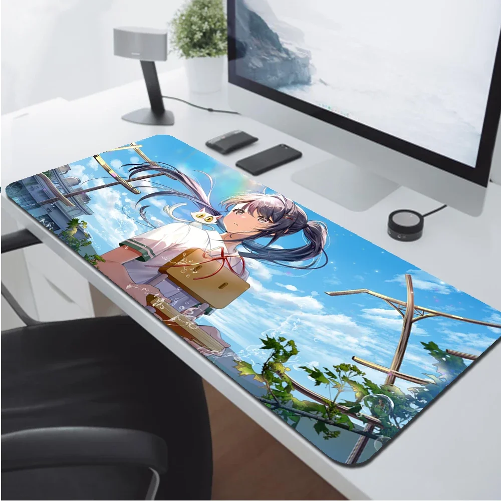 

Anime Suzume no Tojimari Mousepad HD Printing Computer Gamers Locking Edge Non-slip Mouse Pad XXL90x40cm Keyboard PC Desk Pad