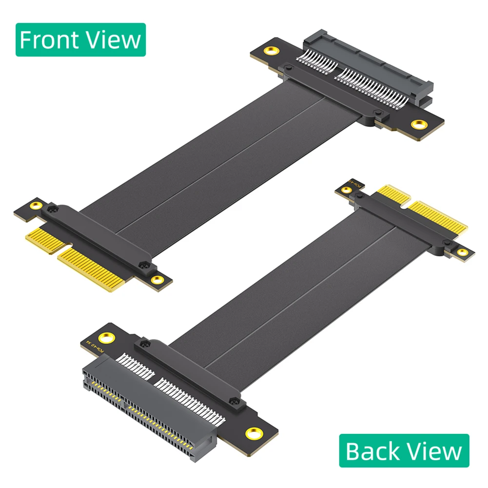 10cm PCI-E 4X Male To Female Riser Cable with Gold-Plated Connector for Graphics Card