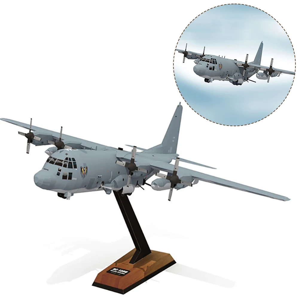 

DIY 1:100 Military Aerial Gunship Aircraft Paper Model AC-130U Plane Model Unassembled Paper Kits