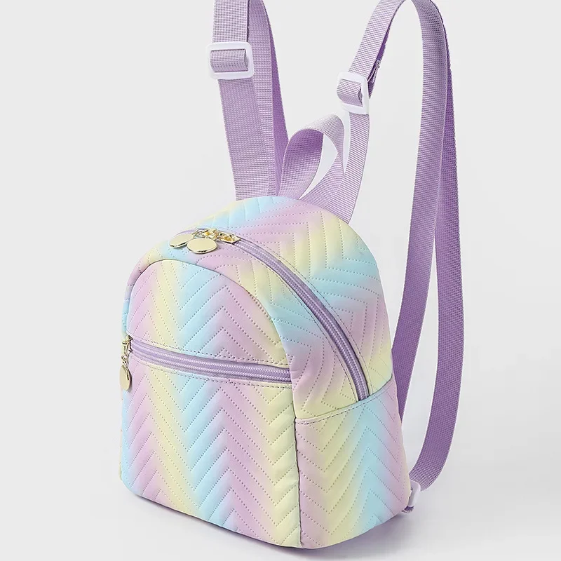 Mochila escolar de color degradado para estudiantes, bolsa de viaje de gran capacidad con cremallera para el Campus