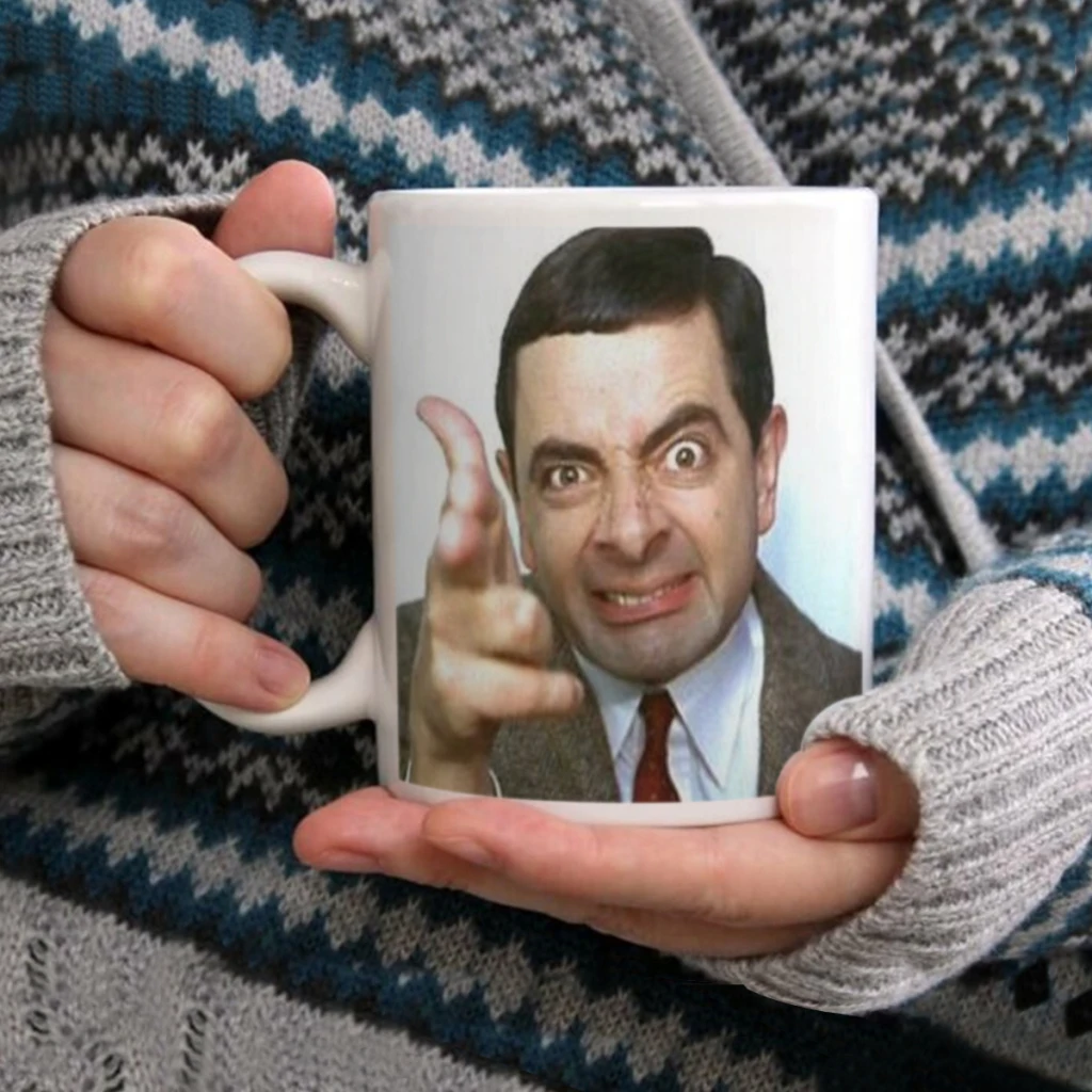 Funny Man Bean Actor Rowan Atkinson Coffee Mug 11oz Fun Ceramic Coffee Tea Cocoa Cup Handle Tea Drink Cup