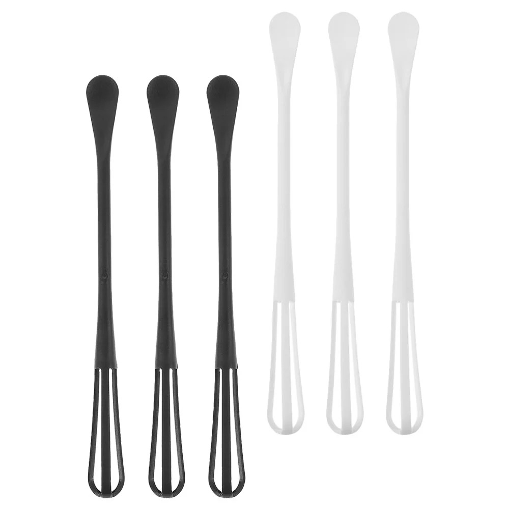 6 Pcs Mini Egg Beater Whisks Lids Tiny Cooking Cooker Handheld Sauce Baking Manual Spoon Stirring Mixing