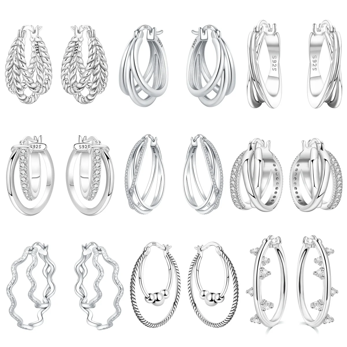 

MISEFF S925 Sterling Silver Earring Classic Cross Curve Earrings Original Fashion Jewelry For Women Birthday Gift